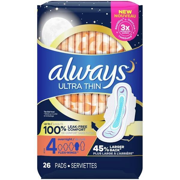 Always Ultra Overnight Pads Ultra Thin Size 4 26ct