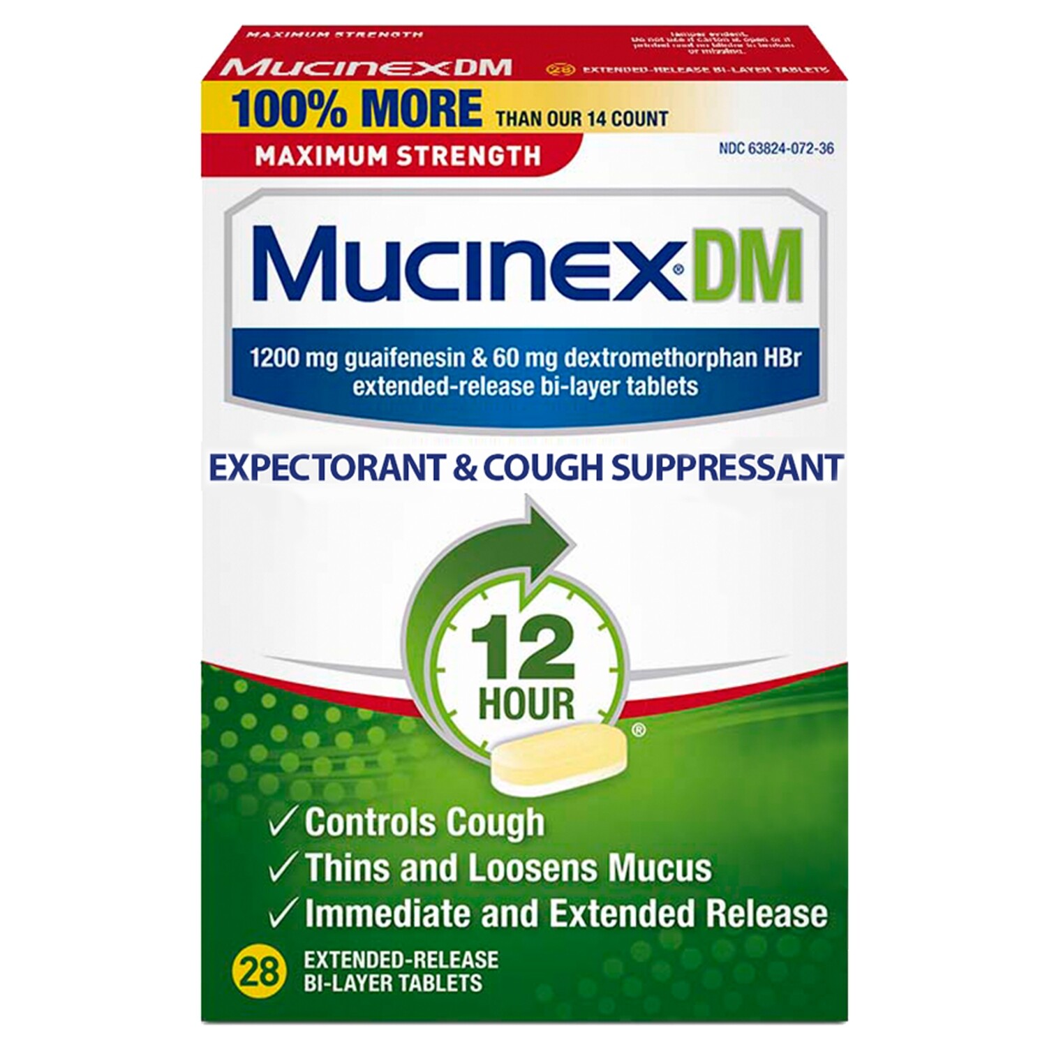 Mucinex DM ER 1200-60mg Tab 28ct
