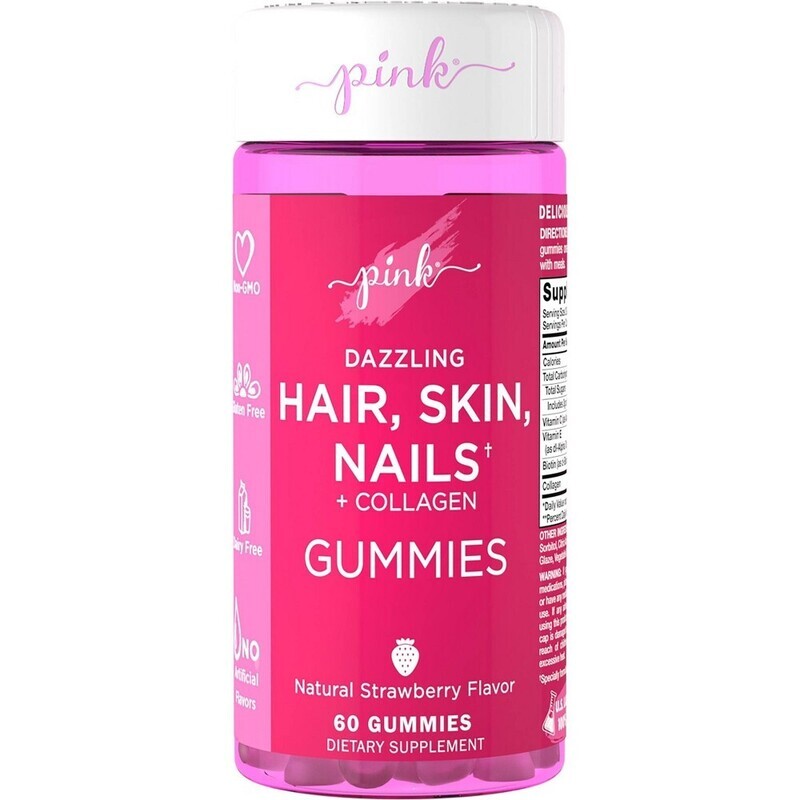Pink Hair, Skin and Nails + Collagen Gummies 60ct