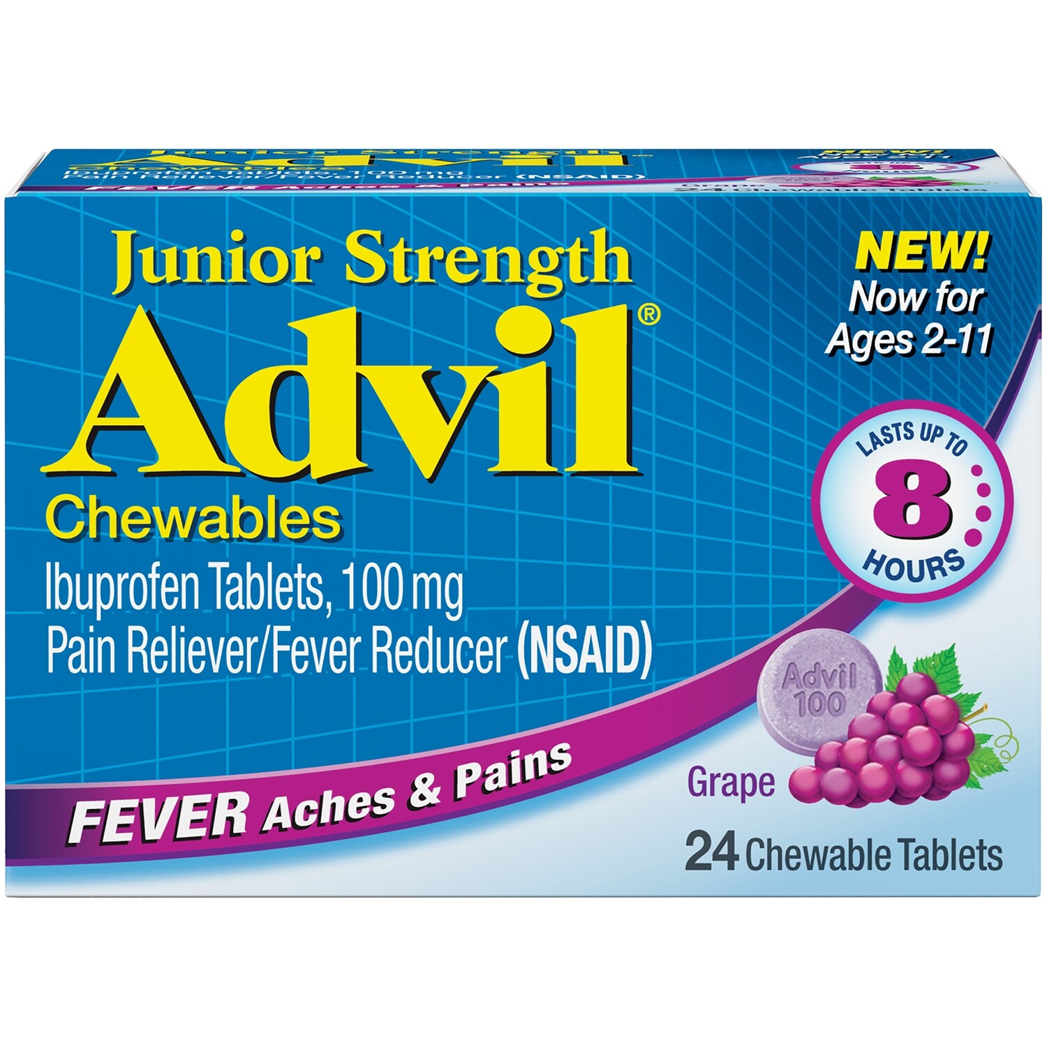 Advil Jr Strength 100 Mg Chewable Tablets 24ct