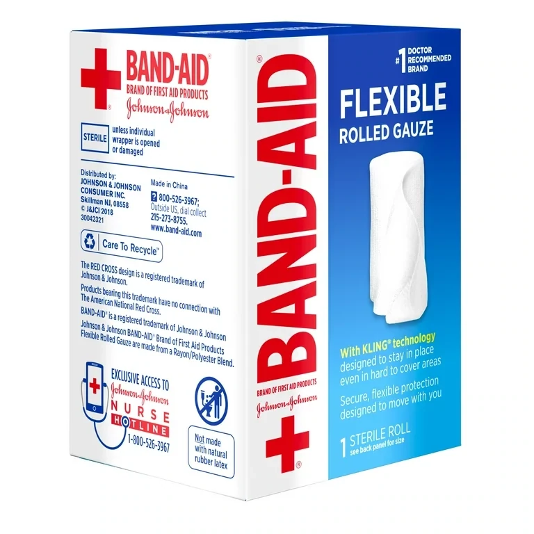 Bandaid First Aid Rolled Gauze 2in x 2.5yd 1ct
