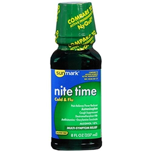 Sunmark Nite Time Cold-Flu Liquid 8oz
