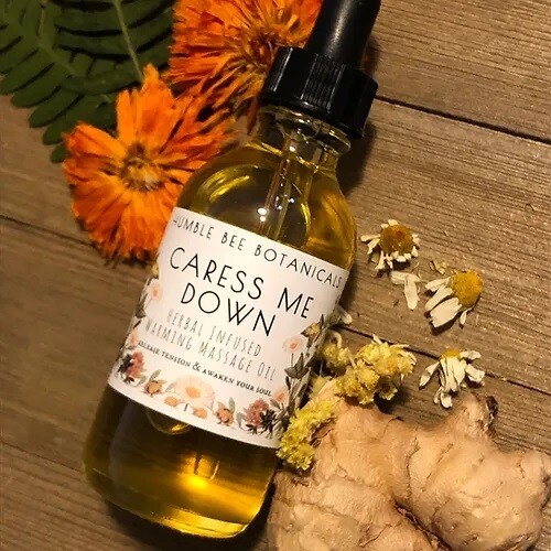 Humble Bee Botanicals Caress Me Down Warming Massage Oil