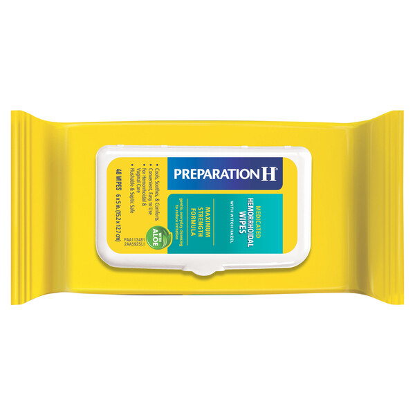 Preparation H Medicated Hemorrhoid Wipes with Aloe 48Ct