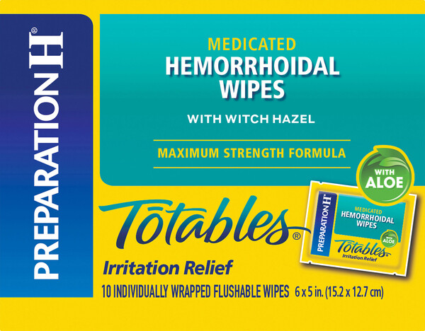 Preparation H Totable Wipes 10ct