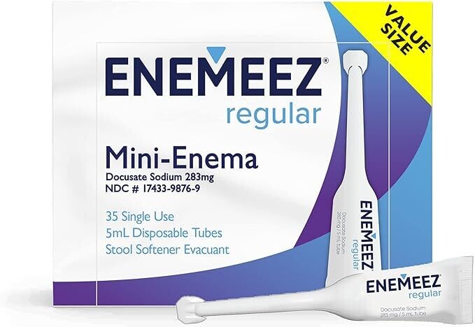 Enemeez Regular 283mg Docusate Sodium Mini Enema, Constipation Relief 35ct