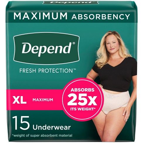 Depend Maximum Absorption Women's Size XL