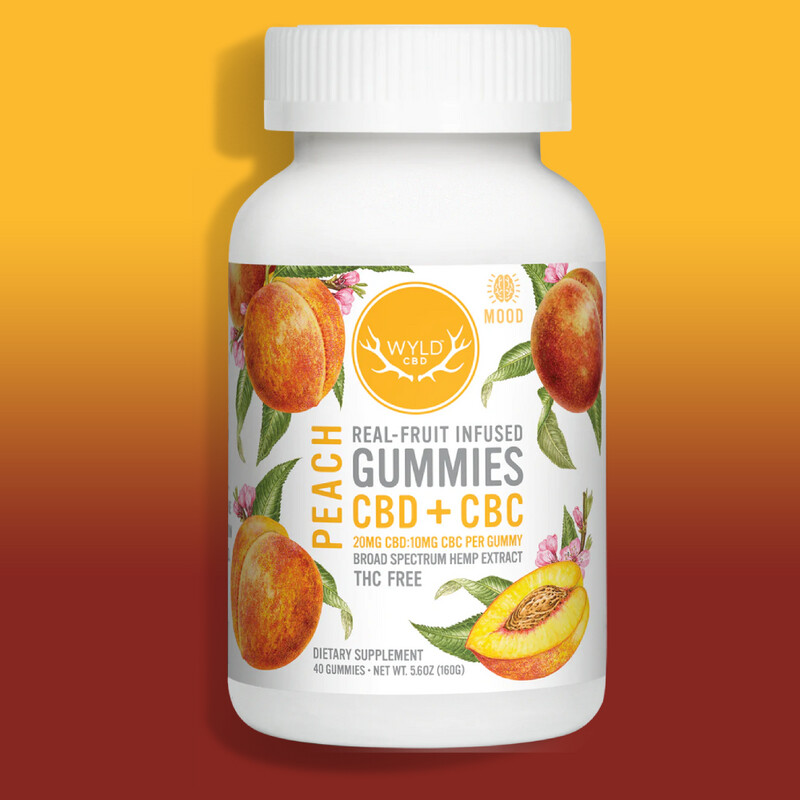 Wyld | Broad Spectrum CBD Gummies w /CBC, Flavor: Peach 400mg CBD + 200mg CBC