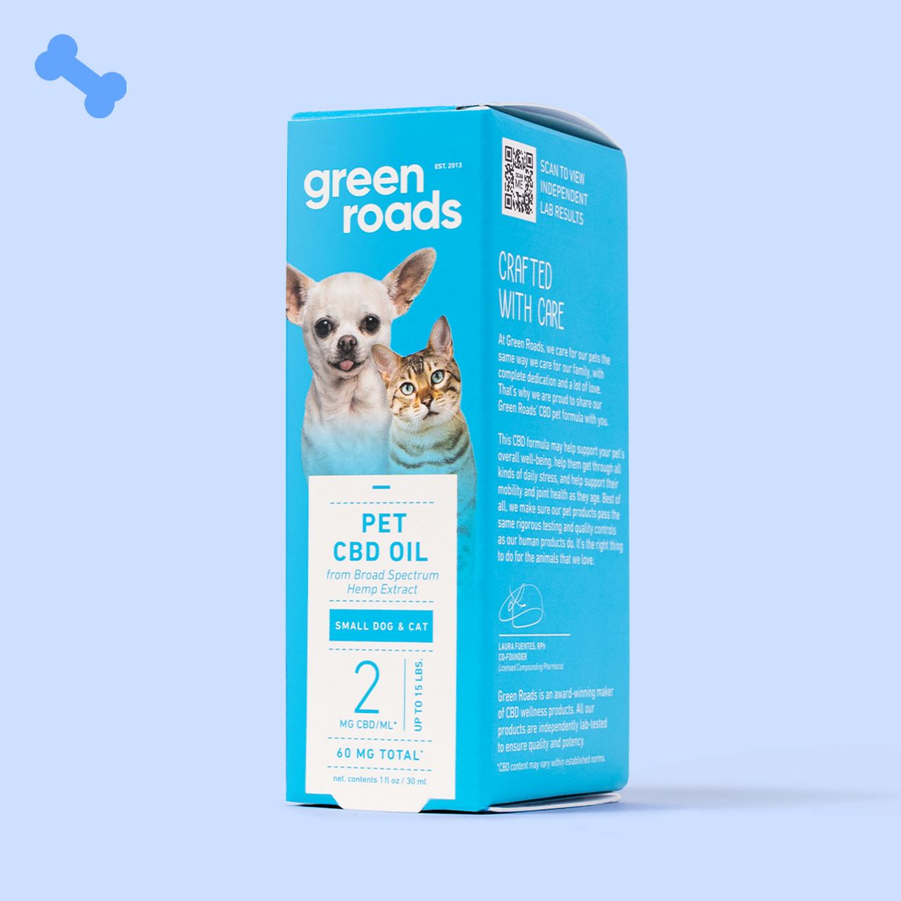 Green Roads | Pet CBD Drops, Strength: Small Dog / Cat 60mg