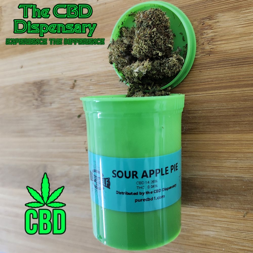 Top Shelf | Hemp Flower, Strain: Sour Apple Pie 7g Jar (I)