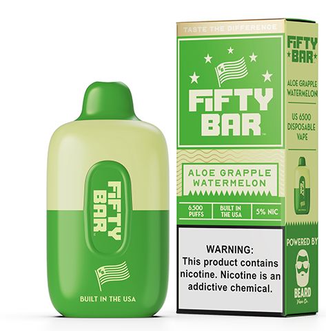 Fifty Bar | 6500 Puff 5%, Flavor: Aloe Grapple Watermelon