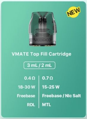 VooPoo | VMate Top Fill Replacement Pod 2-Pack