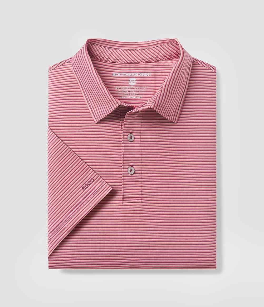 Largo Stripe Polo, Size: M, Color: Pink Nectar