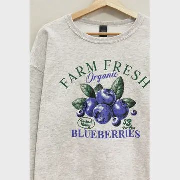 Farm Fresh Sweatshirt, Color: Blueberries, Size: S/M
