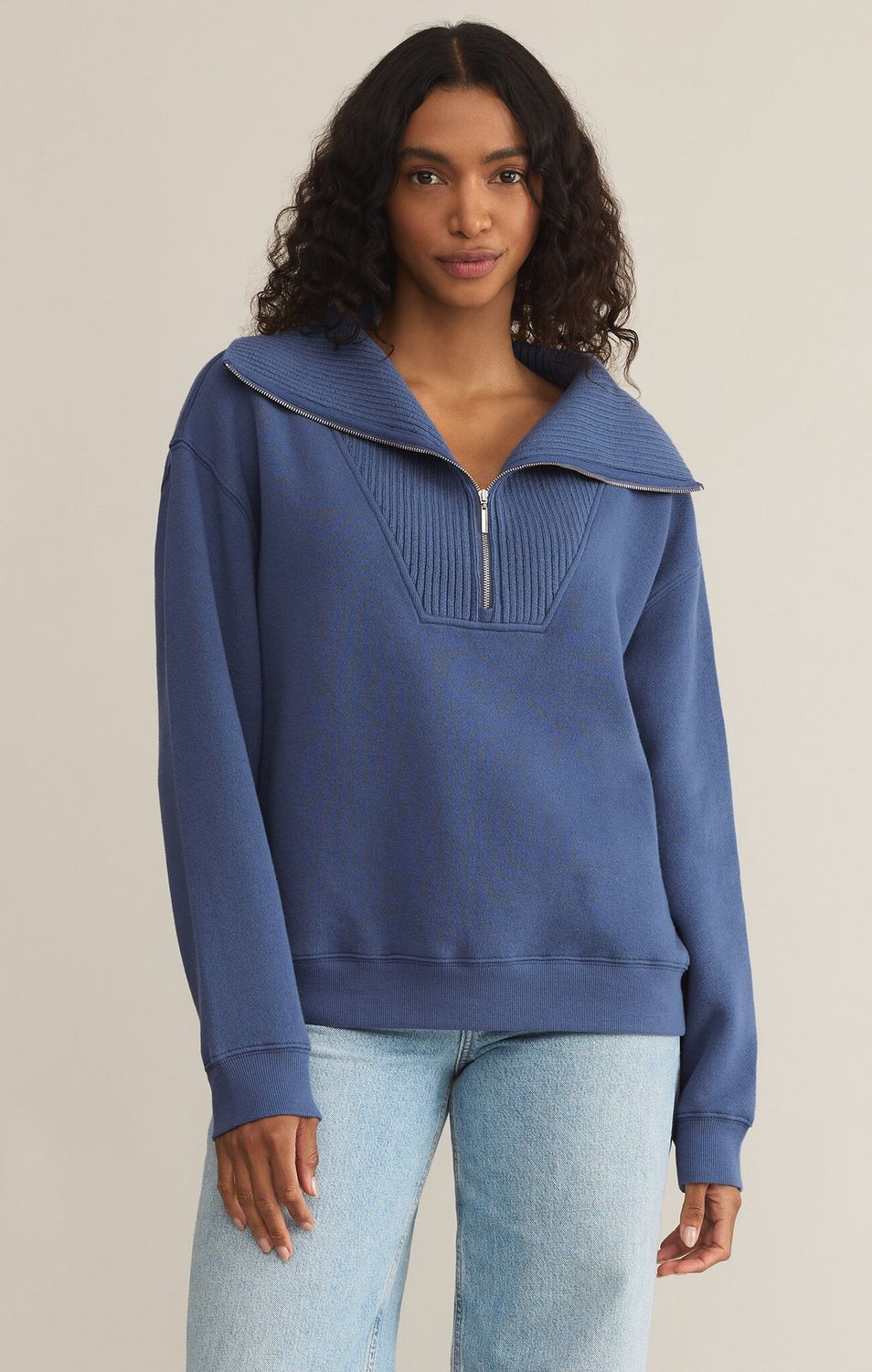 Sonate Fleece Sweatshirt, Color: True Navy, Size: S