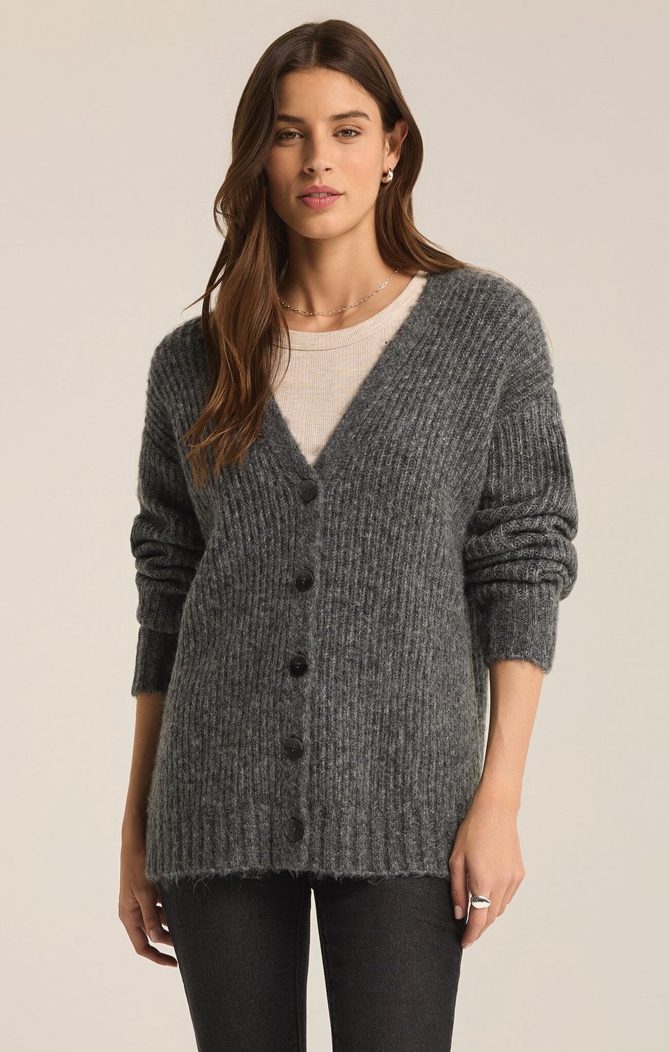 Josie Cozy Cardigan, Size: XS, Color: Charcoal Heather