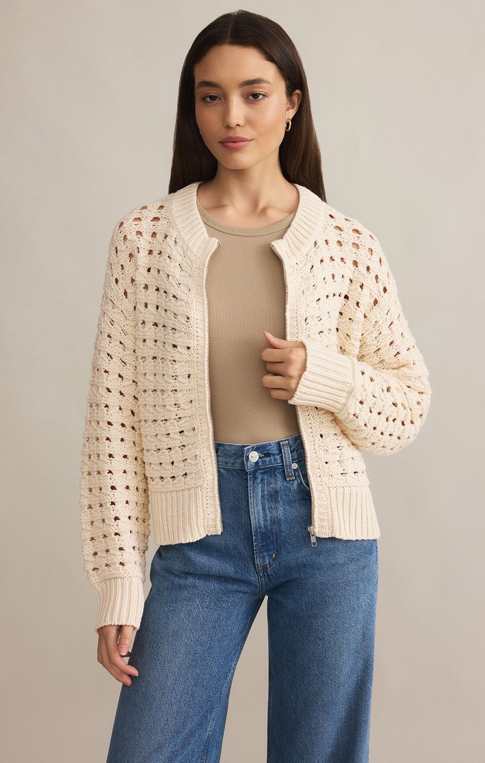 Liam Sweater Jacket, Color: Sea Salt, Size: XS