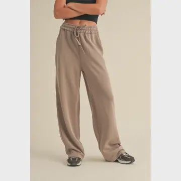 Scuba Wide Leg Pantskim, Color: Taupe, Size: S