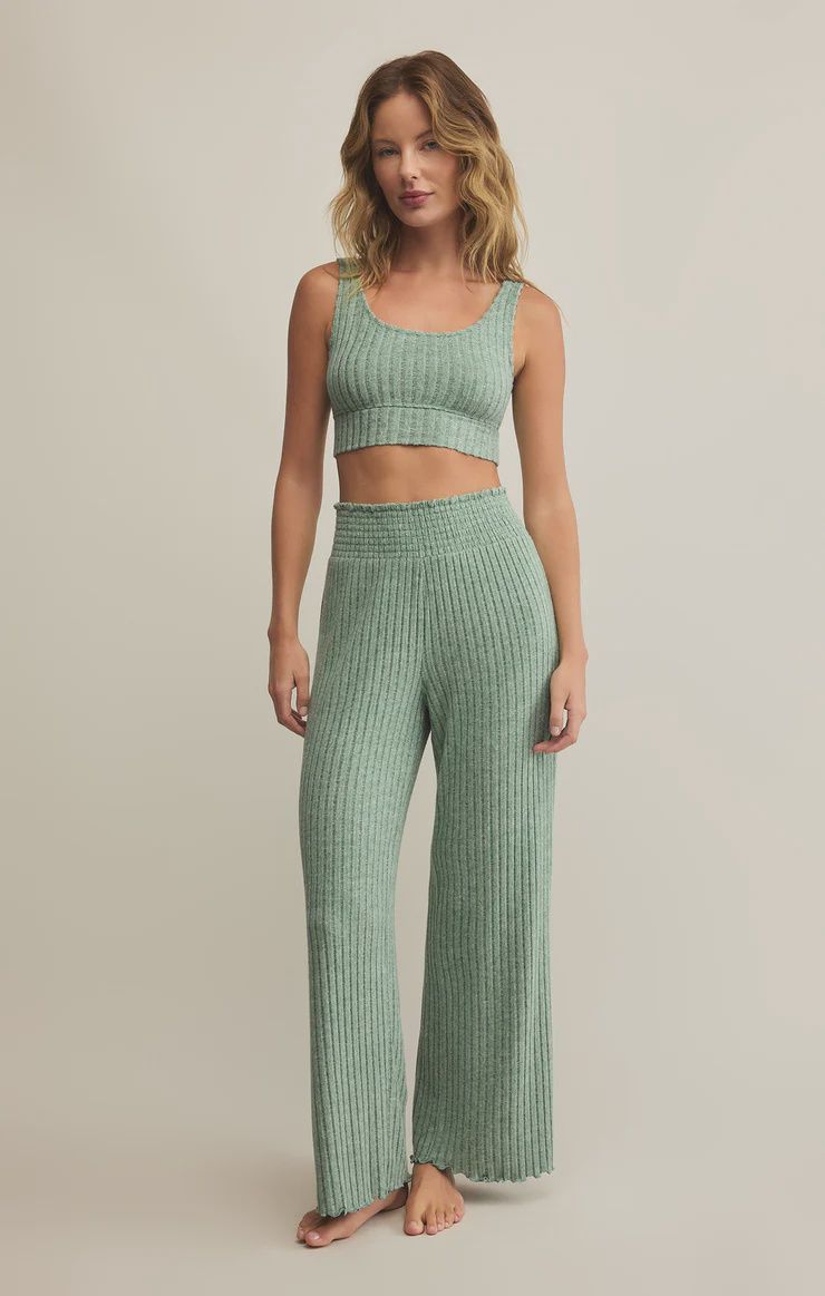 Dawn Smocked Rib Pant, Size: S, Color: Botanical Green