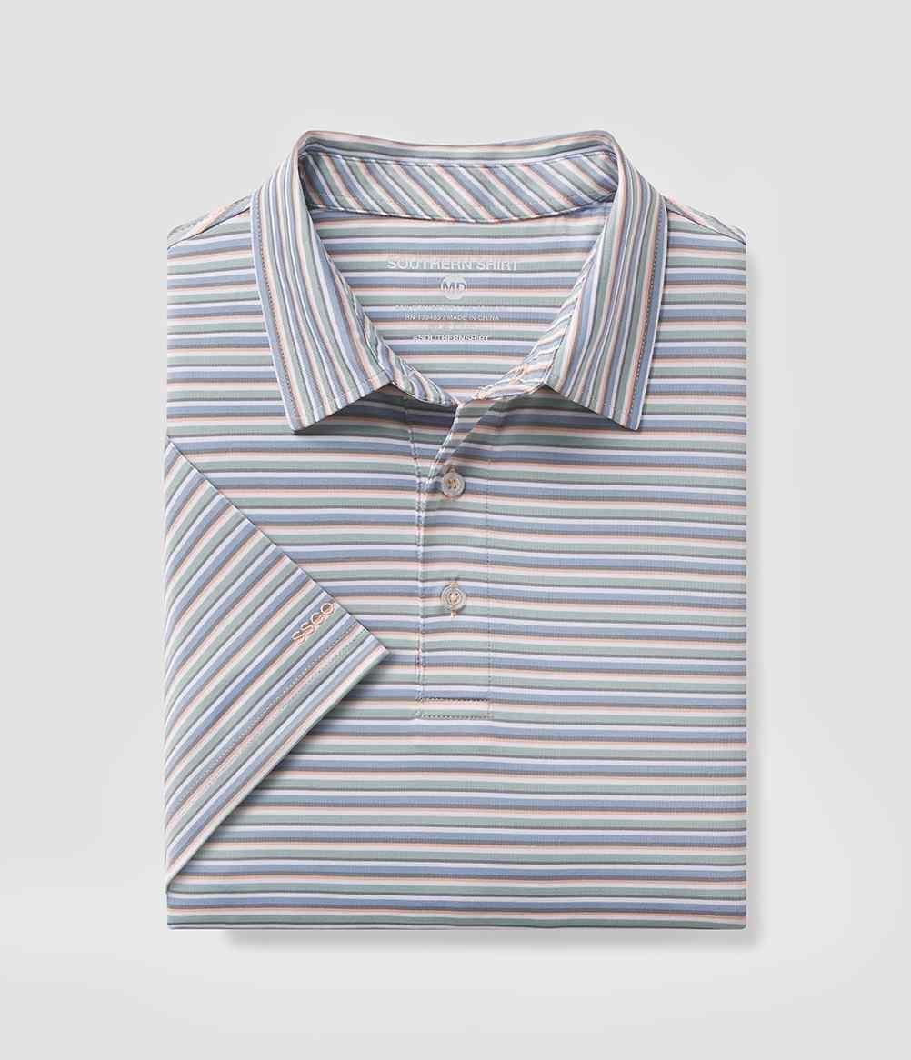 Tybee Stripe Polo, Color: Amberjack, Size: S
