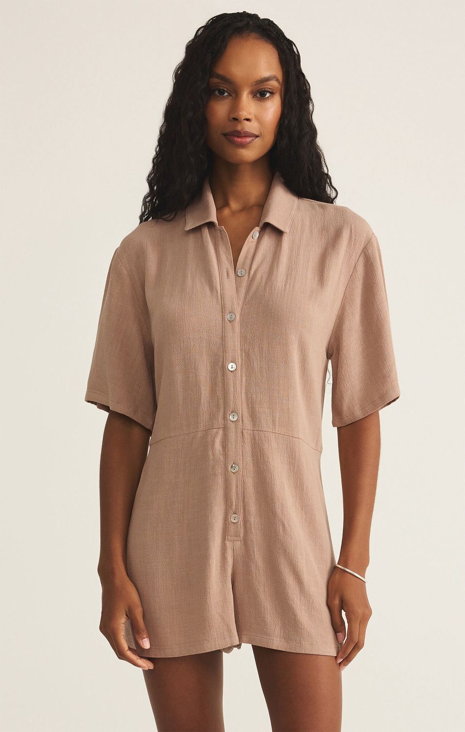Marcell Romper, Color: Iced Coffee, Size: XS