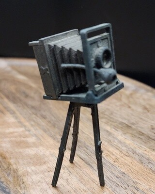 Durham Industries Miniature Accordion Box Camera on tri-pod