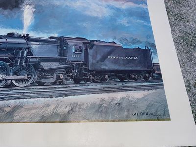 Pennsylvania Railroad Poster Print Engine 5425 4-6-2 Gil Reid 22&quot; by 15 7/8&quot;