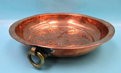 Vintage Copper Strainer 12.5 inches round