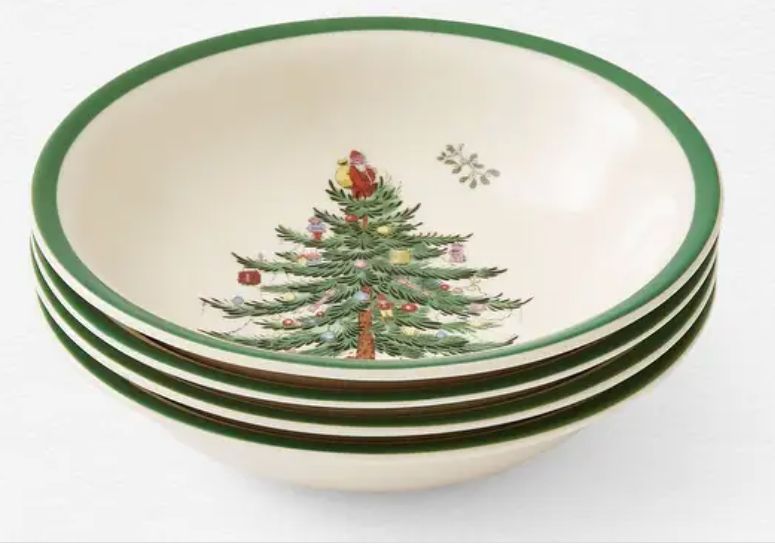 Spode Felspar (12) Christmas Tree Cereal Bowl - 6.25&quot; D x 1.5&quot; H; Booth 401 JT