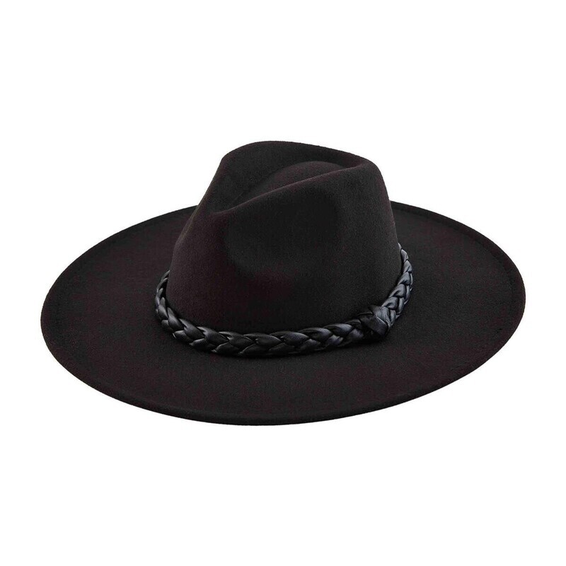 Braided Fedora-Black
