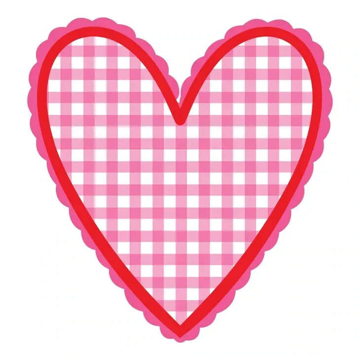 Heart Pattern Yard Sign-Plaid