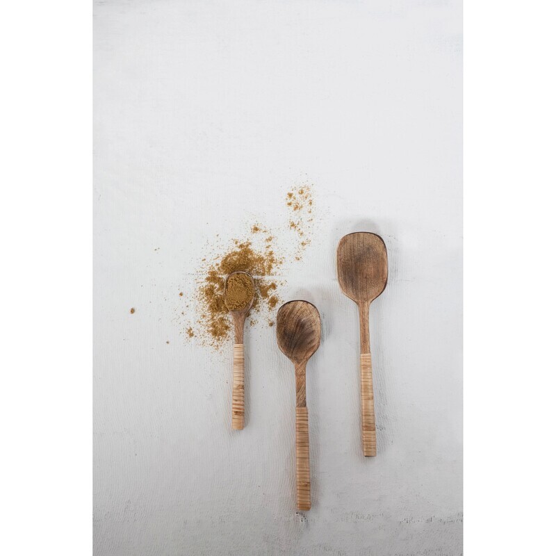 Mango Spoon w Bamboo Handle S/3