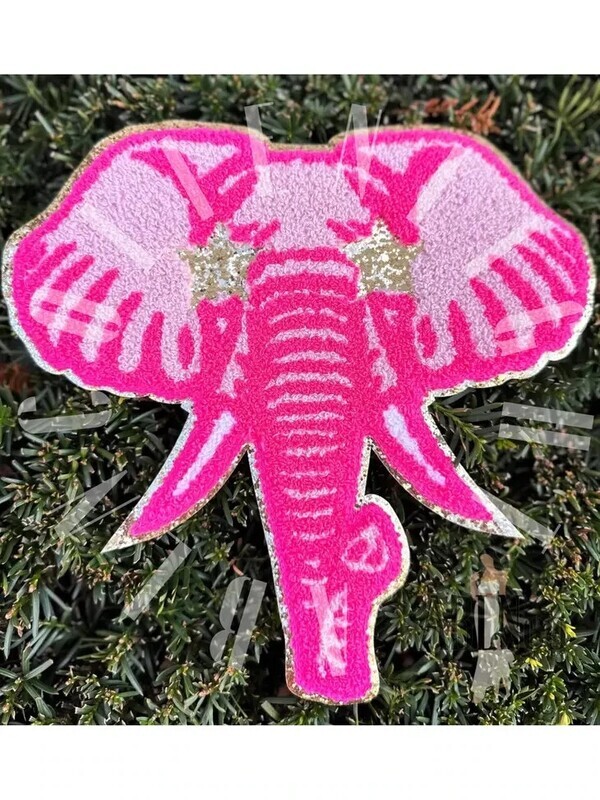 Preppy Pink Patches-Bama Elephant