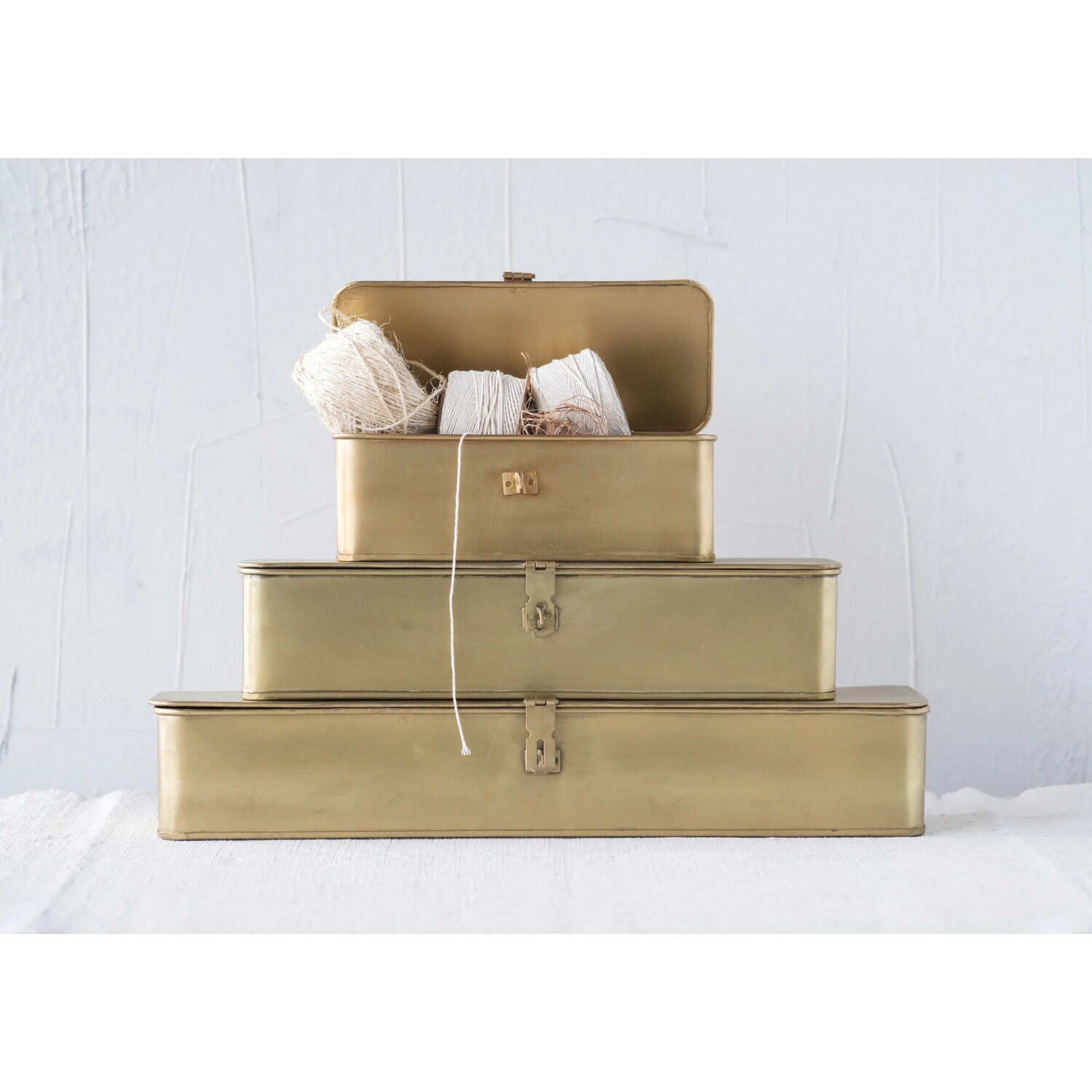Gold Decorative Metal Box- Med