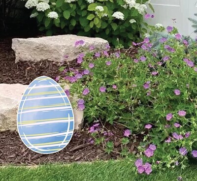 Easter Egg-Blue Yellow Stripe