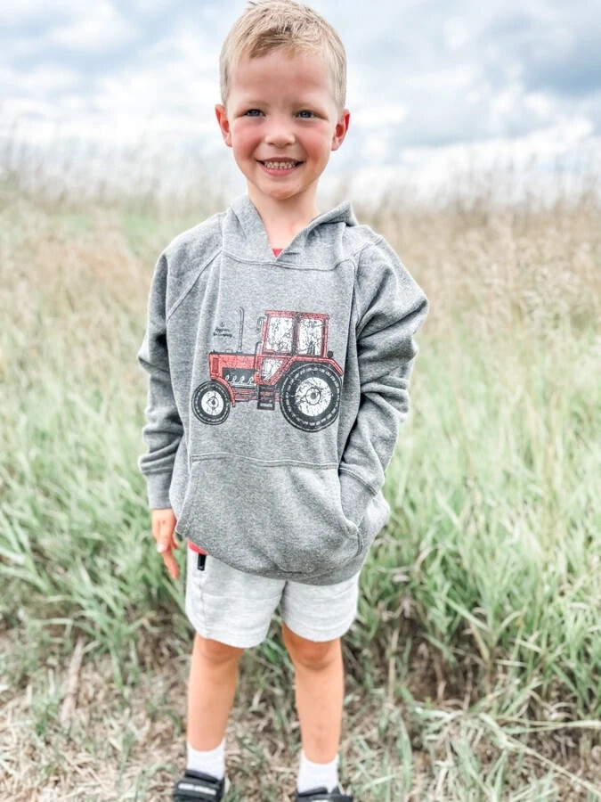 Kids Western Tractor Hoodie, Size: YM