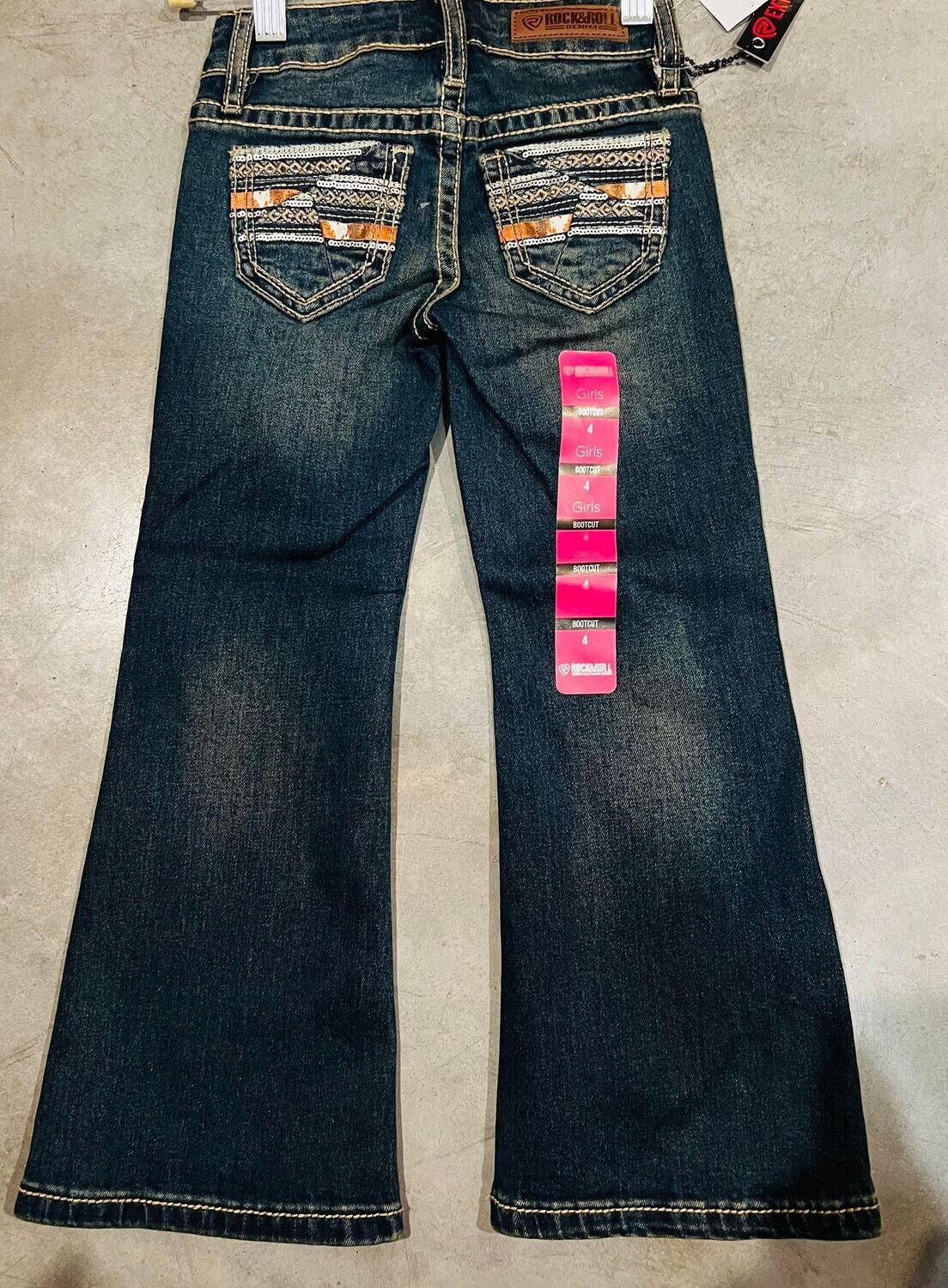 Crossed Emb Bootcut, Size: 4