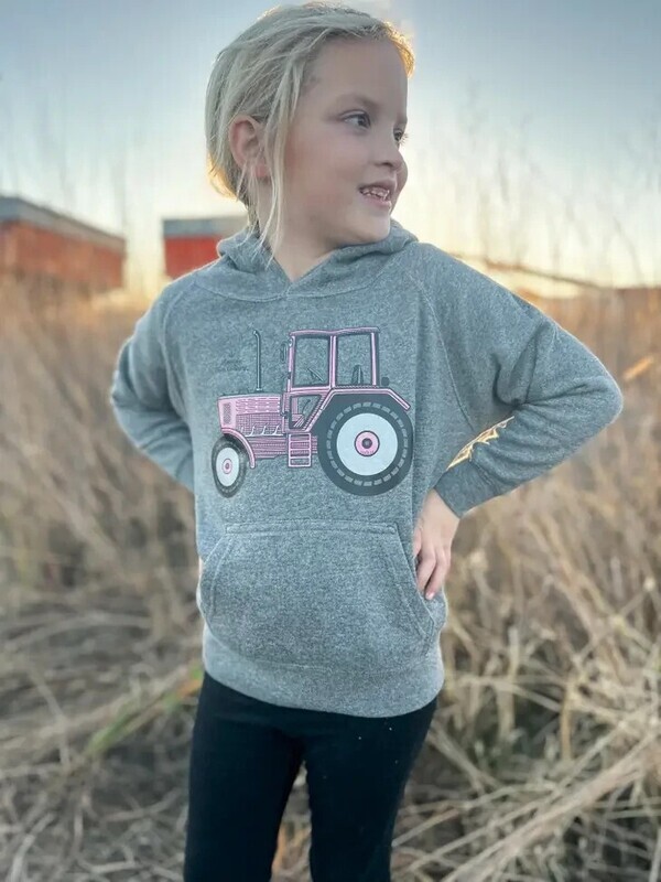 Pink Tractor Hoodie, Size: 2T