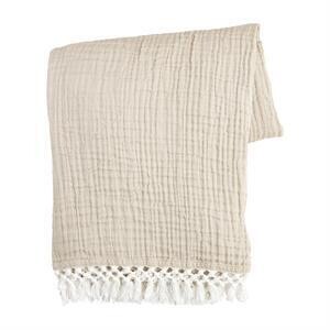 Taupe Macrame Throw