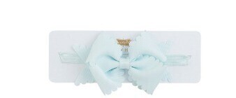 Scallop Bow Headband- Light Blue