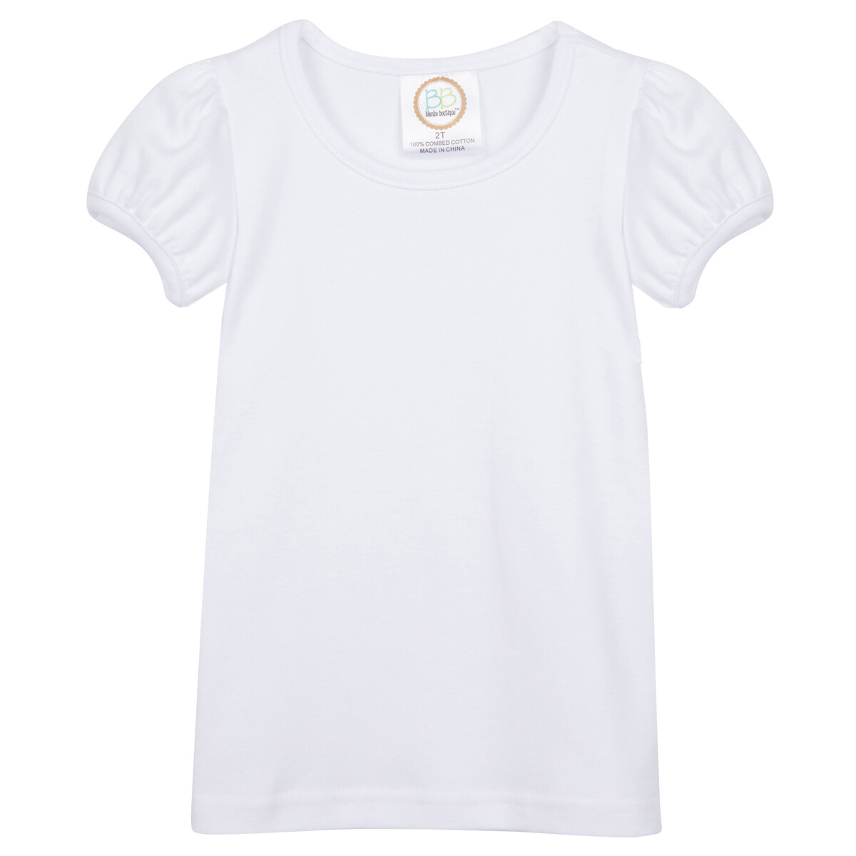 Blank Girl's SS Plain Tee - White, Size: 3T