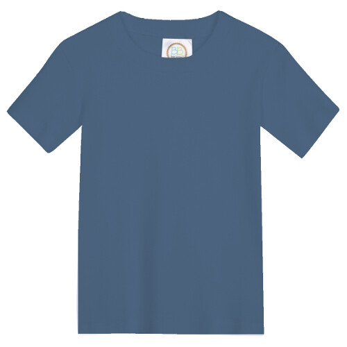 Boys Monogram Blank SS - Slate Blue