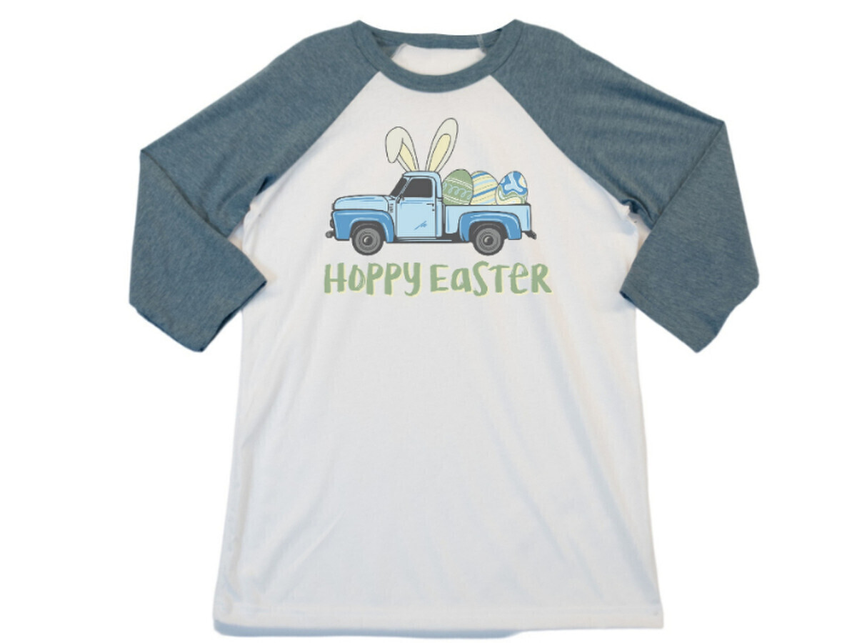 Hoppy Easter 3/4 Slv Top, Size: YL