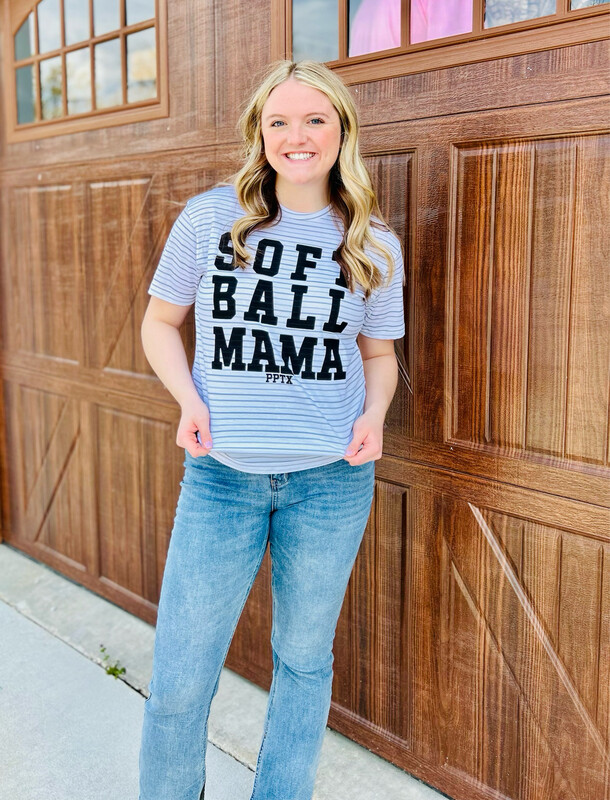 Softball Mama Stripes Tee