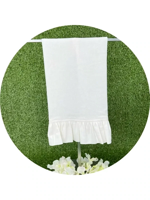 Ruffle Guest Towel-White
