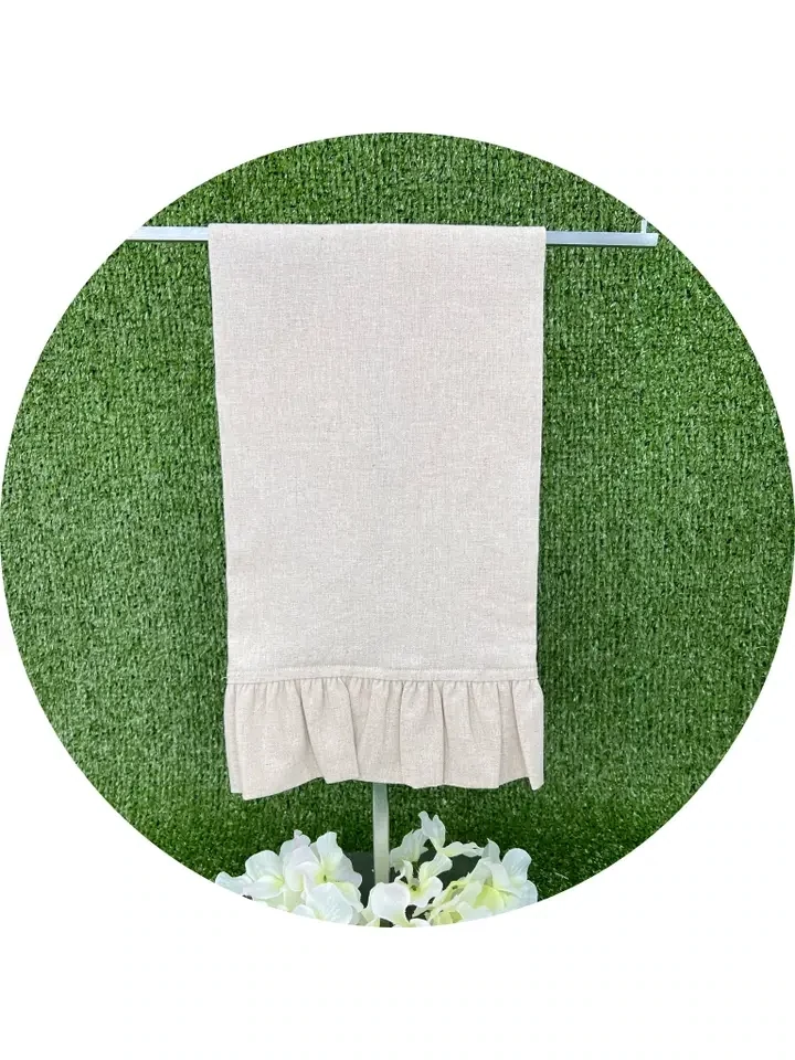 Ruffle Guest Towel-Natural