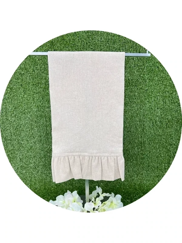 Ruffle Guest Towel-Natural