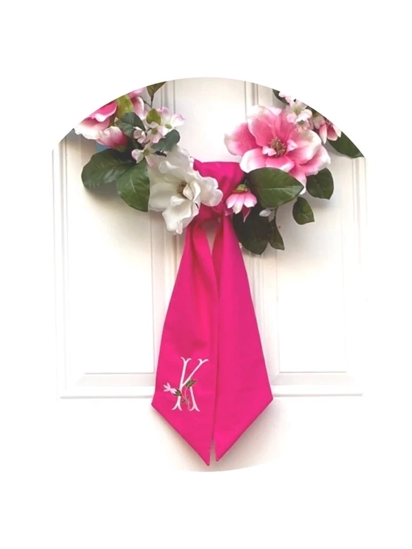Linen Sash-Hot Pink