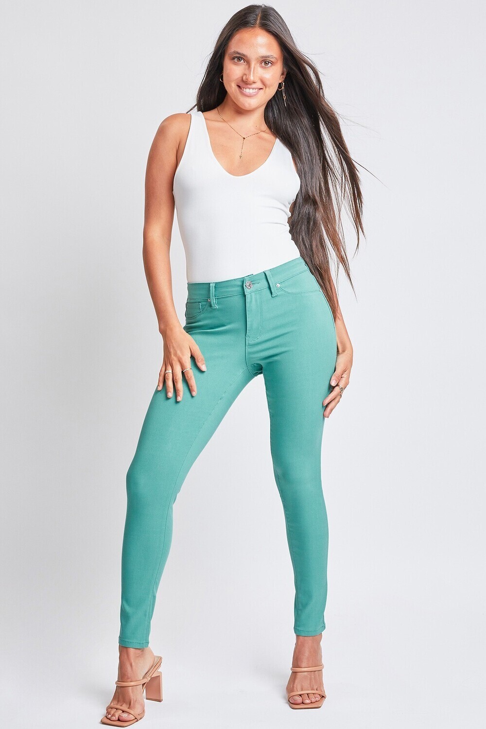 Jacey Skinny Jeans- Sea Green