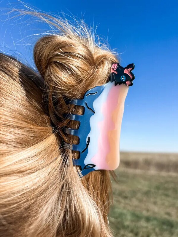 Retro Cow Claw Clip